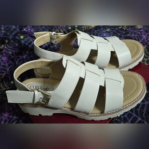 Elegant White Leather Sandals